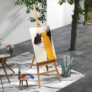 Vinsetto Cavalletto per Pittura Pieghevole in Faggio con Altezza e Angolazione Regolabile, 65x110x180-235 cm