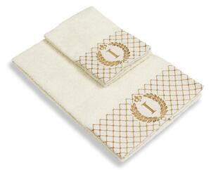 Set 2 asciugamani con iniziale asciugamano viso + asciugamano ospite Made in Italy - I