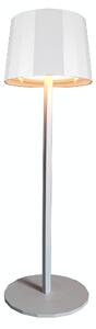 Lampada da Tavolo Dimmerabile Ø11,5x38 cm Accensione Touch USB in Ferro e Allluminio Bianco