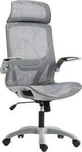 Sedia da gaming ergonomica in mesh – sedia da ufficio con schienale alto – inclinazione fino a 110° – braccioli regolabili in 3D – traspirante – grigio scuro
