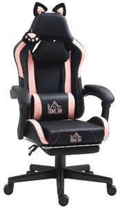 Sedia da gaming - Modello 921-794V00BK - Sedia da ufficio ergonomica - Nera - Regolabile in altezza - Supporto lombare - Poggiapiedi - Braccioli