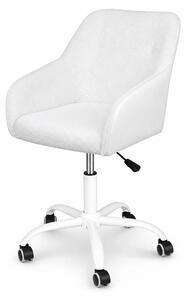 Sedia da ufficio ergonomica - Sedia girevole - Regolabile in altezza - Imbottita - Con braccioli - Con rotelle - Bianca