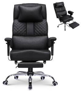 Sedia ergonomica per ufficio e gaming - Modello CH620 - Poggiatesta regolabile - Ampio supporto lombare - Seduta larga 54 cm - Inclinazione regolabile da 90° a 150° - Capacità di carico: 180 kg - Rivestimento in ecopelle nera