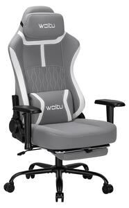 Sedia da gaming - Sedia da ufficio ergonomica - Braccioli regolabili - Cuscino lombare - Altezza seduta regolabile - Schienale regolabile - Rotazione a 360° - Grigia