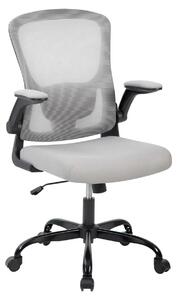 Sedia da ufficio - Sedia da scrivania ergonomica con schienale alto in rete - Regolabile in altezza - Braccioli ribaltabili - Girevole - Marrone