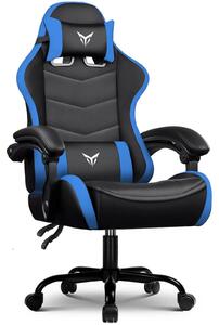 Sedia da gaming / da ufficio - XGC02 - Ergonomica - Regolabile in altezza - Girevole - Pelle finta (PVC) - Con braccioli - Rotelle - Blu