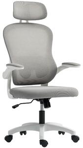 Sedia da ufficio ergonomica - Modello 921-879V00GY - Schienale a rete - Braccioli regolabili in altezza - Regolabile in altezza - Girevole - Dotata di rotelle - Grigia