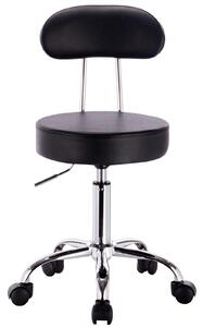 Sedia da ufficio - Sedia da lavoro - Con rotelle - Regolabile in altezza da 47 a 59 cm - Rivestita in ecopelle - Senza braccioli - Colore nero