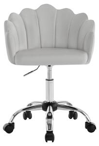 Sedia imbottita - Sedia da ufficio - Ergonomica - Regolabile in altezza - Girevole - Con rotelle - Imbottita - Grigio chiaro