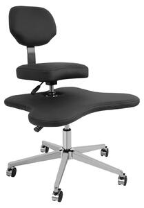 Sedia per sedersi a gambe incrociate - Sedia da ufficio e da meditazione con rotelle - Seduta Criss Cross - Per studi di yoga e uffici - Nera