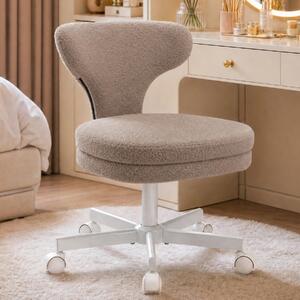 Sedia da trucco - Modello CH500 - Sedia da ufficio - Regolabile in altezza - Girevole - Con rotelle - Ergonomica - Senza braccioli - Marrone