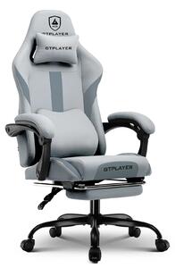 Sedia da gaming - Sedia girevole ergonomica da ufficio - Regolabile - Tessuto traspirante - Con braccioli - Con rotelle - Fino a 150 kg - Grigio-blu