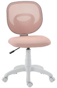 Sedia da ufficio - Sedia ergonomica per scrivania - Supporto lombare a forma di "C" - Regolabile in altezza - Senza braccioli - Girevole - Imbottita - Rosa