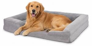 Cuccia ortopedica per cani Relaxdays, cuscino impermeabile, dimensioni: 17x106x80 cm, realizzata in memory foam, tipo divano per cani, in poliestere, colore grigio