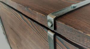 CHYRKA® Tavolino cassettiera in legno BORYSLAW tavolo in legno tavolino da salotto tavolino cassettiera in legno (L=83 xP=40 x H=50 cm) legno fatto a mano metallo vintage