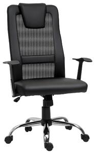 Sedia da ufficio - Modello 921-141BK - Ergonomica - Regolabile in altezza - Girevole - Rivestita in ecopelle - Con braccioli - Colore nero