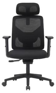 Sedia da ufficio ergonomica - Sedia da scrivania in rete - Rotazione a 360° - Regolabile in altezza - Struttura in metallo - Seduta imbottita - Braccioli e rotelle - Nero