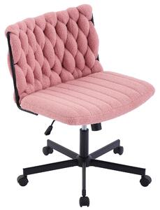 Sedia "Criss-Cross" - Sedia da ufficio - Ergonomica - Regolabile in altezza - Rotazione a 360° - Imbottita - Con braccioli - Rosa