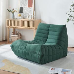 Sedia da terra 'Kodsø' imbottita con schienale 75 x 90 x 100 cm in microfibra verde