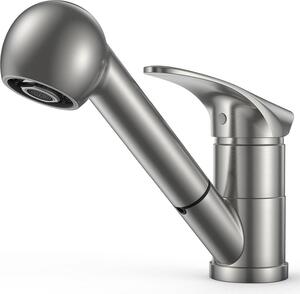 Rubinetto da cucina FORIOUS in acciaio inox con doccetta - girevole a 360°