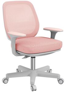 Sedia da ufficio ergonomica - Sedia da scrivania - Regolabile in altezza - Girevole - Con braccioli - Con rotelle - Imbottita - Rosa