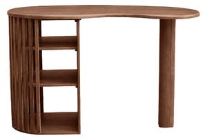 Isola - tavolo da bar con contenitori in legno scuro di mango massiccio H90 cm LOBIO