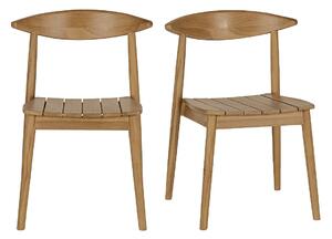 Sedie da giardino impilabili in legno massello di teak (lotto da 2) SAGARA
