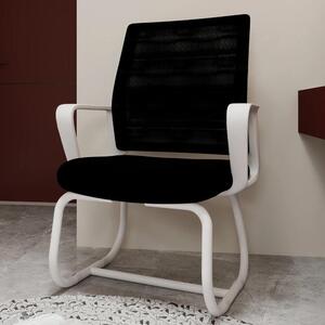 Sedia da ufficio moderna - CQY20250923 - Design minimalista - Struttura in metallo - Comfort elevato - Adatta per casa e ufficio - Colore: nero e bianco