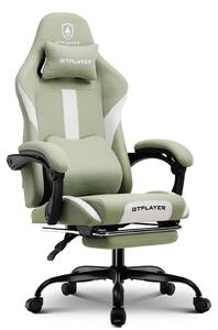 Sedia da gaming - Sedia da ufficio GT905 - Ergonomica - Tessuto traspirante - Regolabile - Girevole con rotelle - Con braccioli - Fino a 150 kg - Verde militare