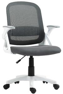 Sedia da ufficio ergonomica - Sedia da scrivania - Braccioli reclinabili - Supporto lombare - Regolabile in altezza - Imbottita - Funzione basculante - Grigia
