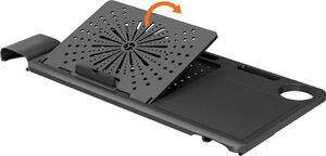 Scrivania da lavoro rimovibile - Piano scrivania montato sulla sedia - Per sedia da ufficio ergonomica BP/BPro - Plastica - Portata 50 kg - Nero