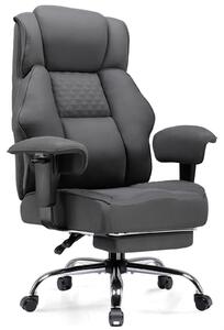 Sedia da ufficio - GT216 - Ergonomica - Regolabile in altezza - Girevole a 360° - Con braccioli - Rotelle - Struttura in metallo - Rivestimento in tessuto grigio