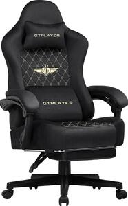 Sedia da gaming e da ufficio - GT830 - Ergonomica - Regolabile in altezza - Rotazione a 360° - Braccioli - Rotelle - Rivestimento in tessuto - Nero