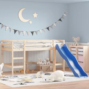 Letto capanna a soppalco per bambini 90x190 cm bianco e beige