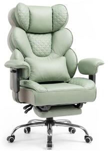 Sedia ergonomica da gaming e da ufficio - CH910 - Regolabile in altezza - Supporto lombare - Poggiapiedi - Pelle finta - Girevole - 180 kg - Verde