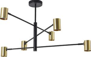 Lampadario Snow oro-nero 6xGU10x10W in metallo, dimensioni: 44,5x80x80 cm, IP20, Light Prestige