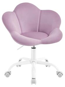 Sedia da scrivania per bambini - Sedia in velluto ergonomica - Regolabile in altezza - Girevole - Imbottita - Con braccioli - Lilla