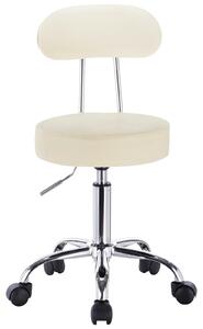 Sedia da ufficio - Sedia da lavoro regolabile in altezza - Rivestita in ecopelle - Con rotelle - Giratoria - Altezza regolabile da 47 a 59 cm - Colore crema