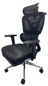 Sedia da ufficio ergonomica - Sedia da scrivania con schienale alto - Poggiapiedi - Supporto lombare dinamico - Regolabile in altezza - Girevole con rotelle - Nera