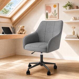 Sedia da ufficio ergonomica - Sedia da scrivania - Regolabile in altezza - Rivestita in ecopelle imbottita - Girevole - Con braccioli - Grigio scuro