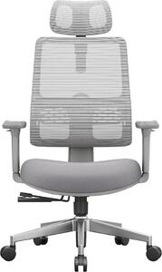 Sedia da ufficio ergonomica/sedia da gaming - MAGICH003 - Supporto lombare adattivo - Poggiatesta regolabile - Profondità della seduta regolabile - Regolabile in altezza - Girevole con rotelle - Grigio