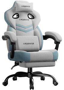 Sedia da gaming - Sedia da ufficio - Ergonomica con imbottitura in memory foam - Schienale regolabile da 90 a 155 gradi - Braccioli integrati - Poggiapiedi - Regolabile in altezza - Grigio scuro
