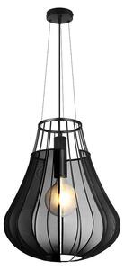 Lampada a sospensione VT-89010, nera, finitura opaca, tessuto, altezza 110 cm