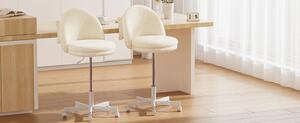 Sedia da ufficio - Sedia da scrivania - Regolabile in altezza - Girevole a 360° - Schienale ergonomico - Senza braccioli - Rotelle - Rivestimento in velluto Teddy - Rosa