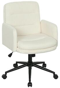 Sedia da scrivania - Sedia da ufficio per l'home office - Regolabile in altezza - Imbottita - Girevole - Con funzione basculante - Rivestita in ecopelle - Portata massima di 120 kg - Colore crema