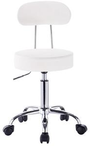 Sedia da ufficio - Altezza regolabile da 47 a 59 cm - Sedia girevole - Con rotelle - Rivestita in ecopelle - Senza braccioli - Colore bianco