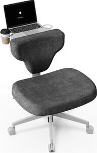 Sedia da ufficio ergonomica Freedom‑X‑FP - Senza braccioli - Supporto lombare a 7 livelli - Inclinazione dello schienale 90°–105° - Girevole - Portata 136 kg - Grigio scuro