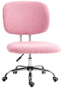 Sedia da ufficio ergonomica - Sedia da scrivania - Regolabile in altezza - Imbottita - Girevole - Con rotelle - Senza braccioli - Rosa