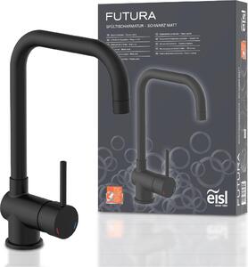 Miscelatore da cucina eisl FUTURA, miscelatore da cucina con funzione di risparmio energetico in nero opaco