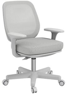 Sedia da ufficio - Sedia girevole ergonomica - Regolabile in altezza - Girevole - Imbottita - In poliestere - Grigia